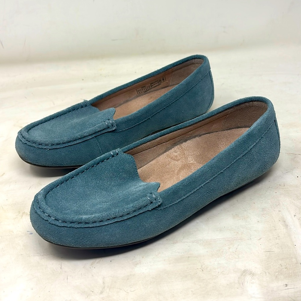 Vionic Teal Suede Loafers